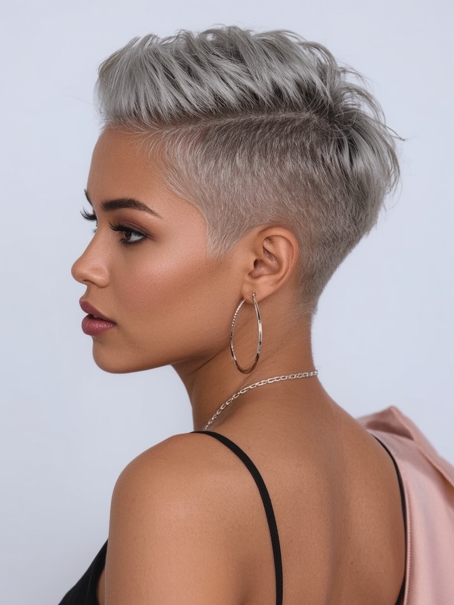 Silver Cornrows on Dark Skin