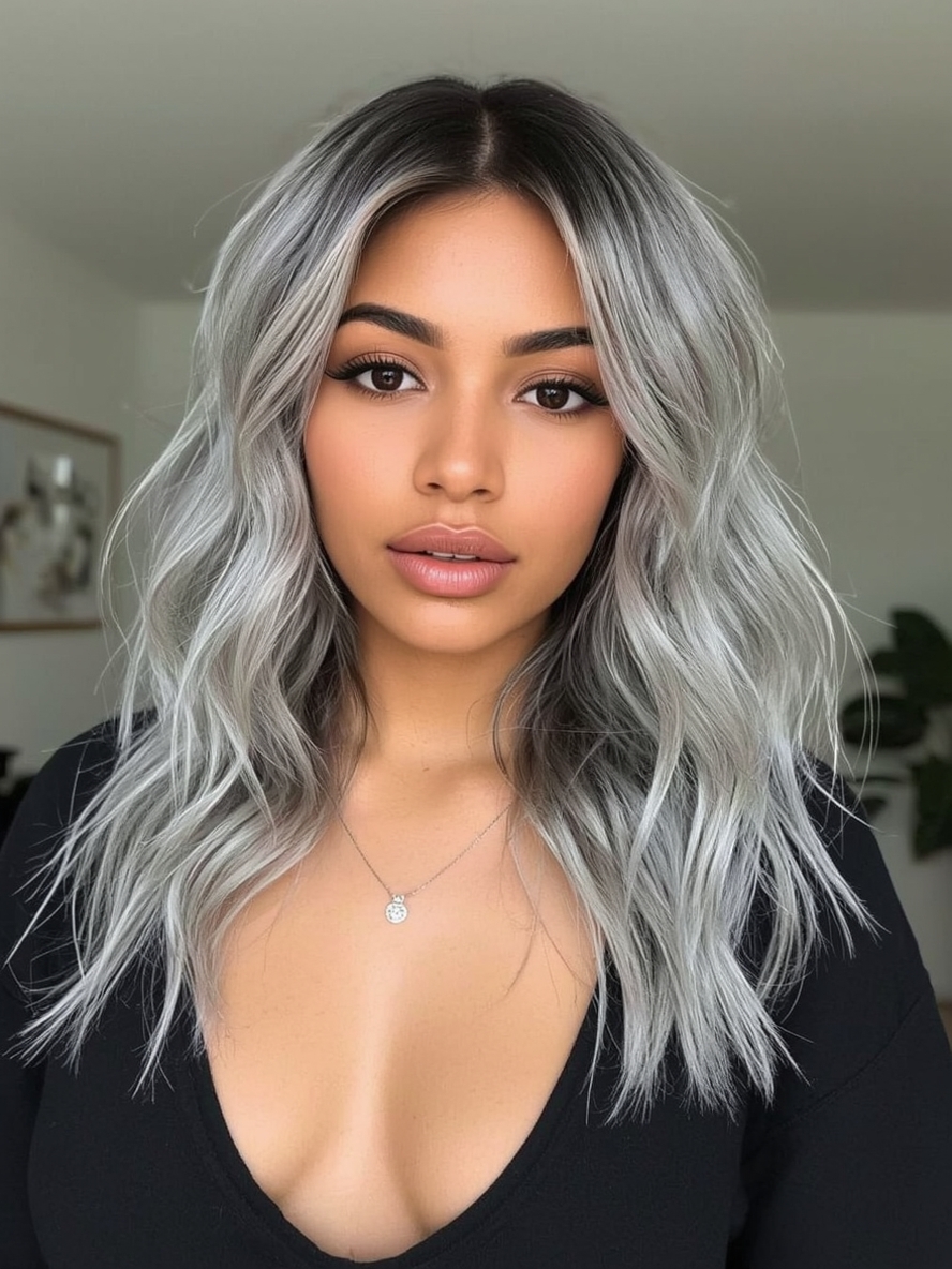 Silver Ombre on Dark Skin