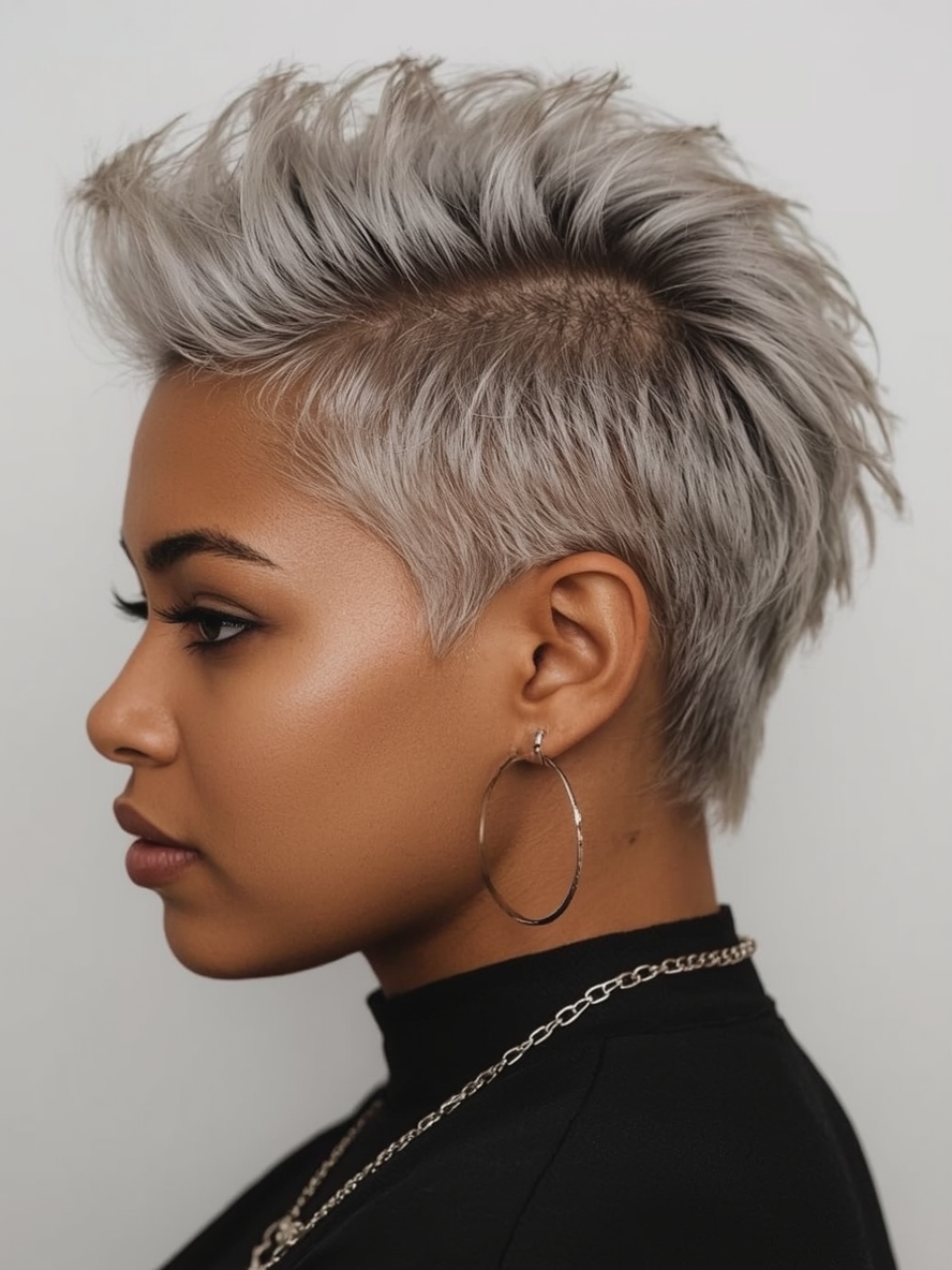 Silver Updo on Dark Skin