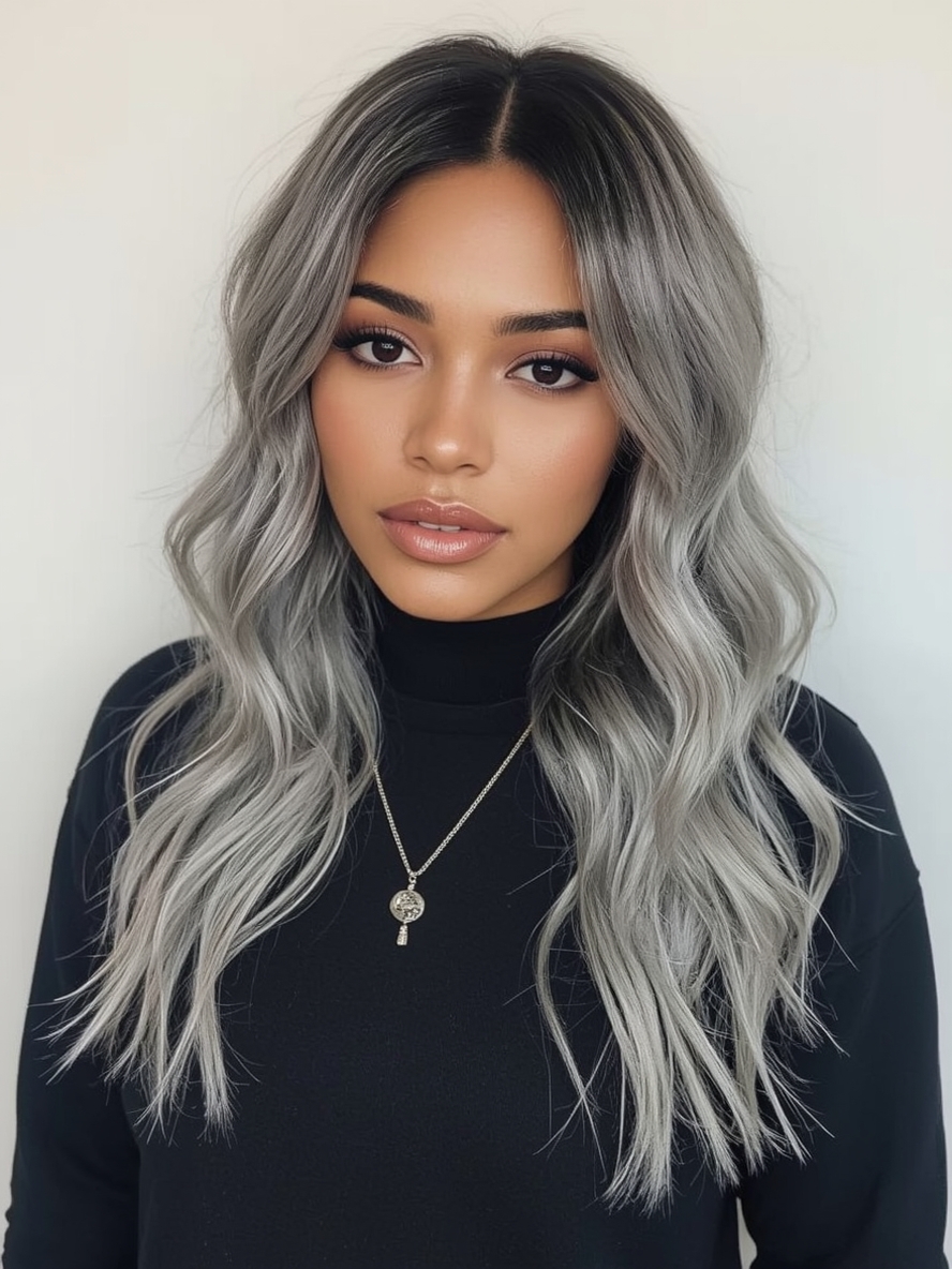 Silver Fade on Dark Skin