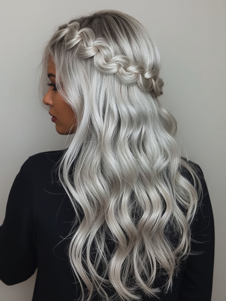 Silver Afro on Dark Skin