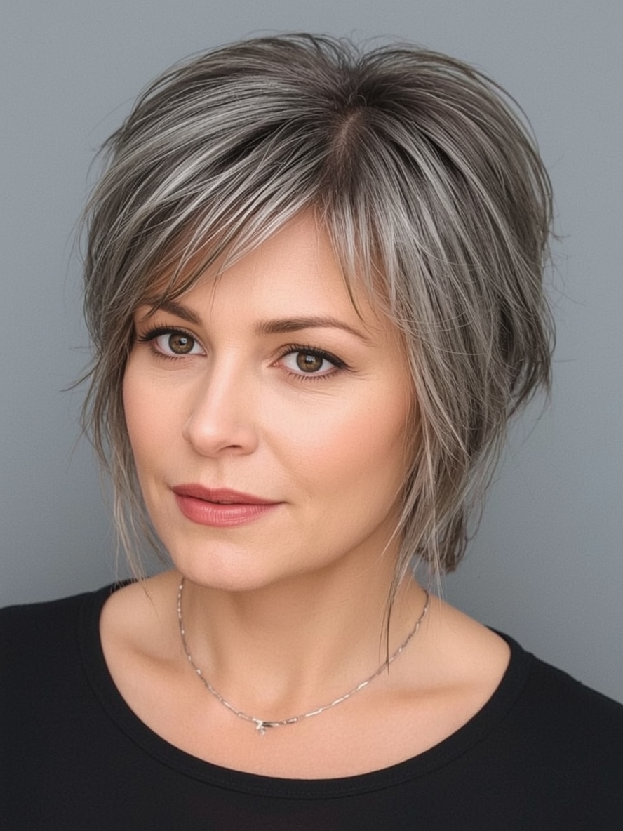 Hairstyles For Thin Hair Fine Over 50: The Tousled Lob