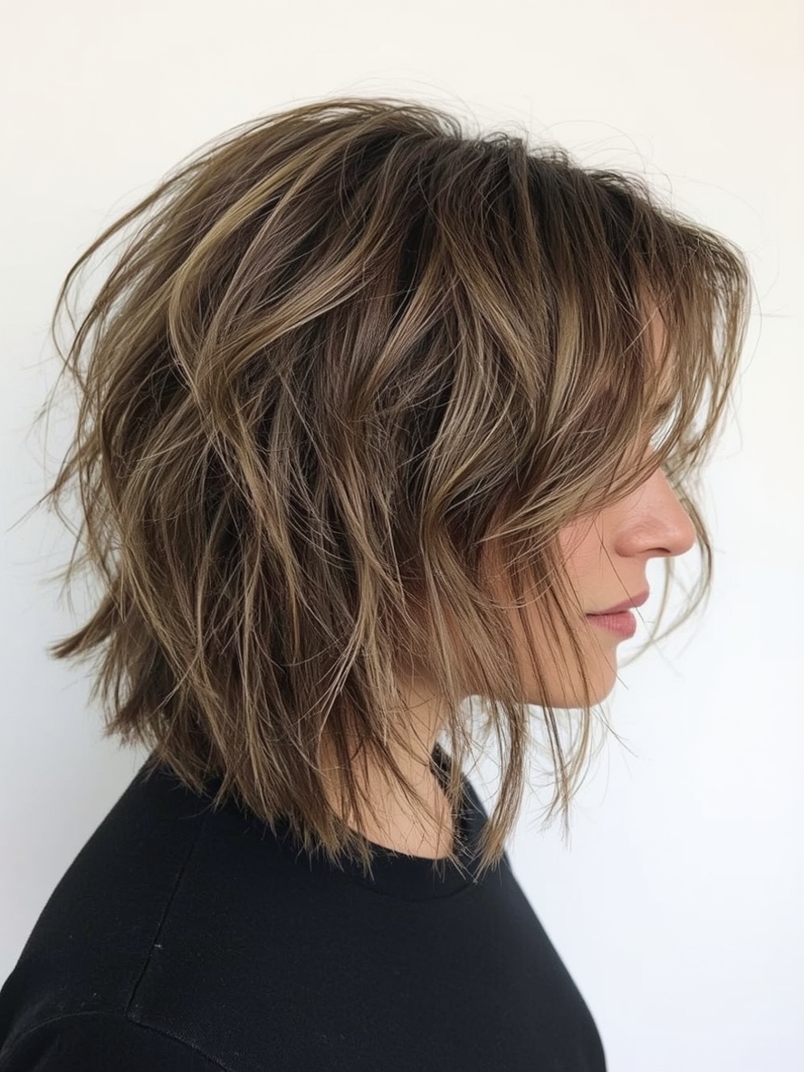 Shoulder Length Air Dried Textured Hair For Thin Fine Hair