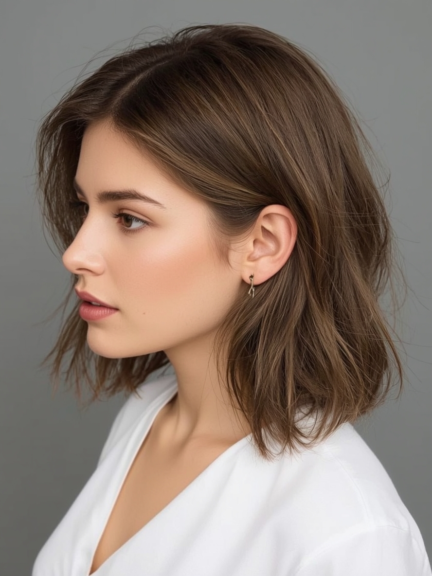 Shoulder Length Side-Parted Style For Thin Fine Hair
