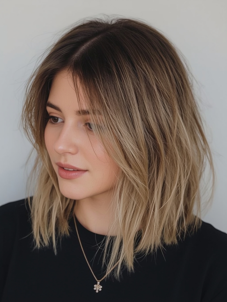 Shoulder Length Textured Waves For Thin Fine Hair