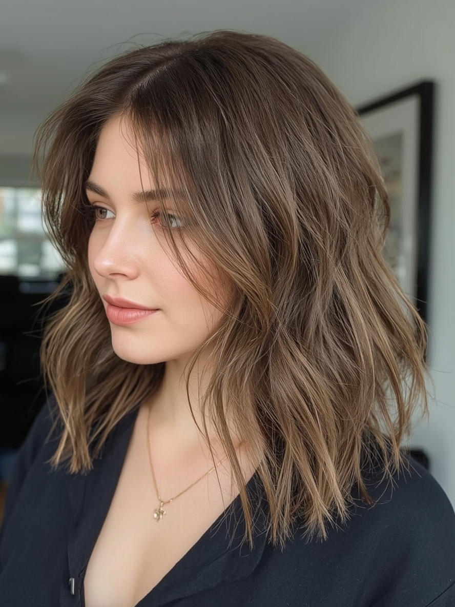 Shoulder Length Haircuts for Thin Fine Hair with Subtle Layers